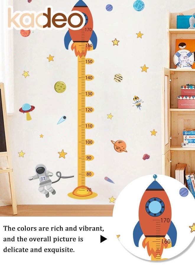 kadeo Kids Height Growth Wall Sticker Chart, Rocket Pattern, Removable and Waterproof, Measuring Wall Ruler for Children'S Room Decoration Suitable for Living Room Bedroom Porch Wallpaper - Image 3